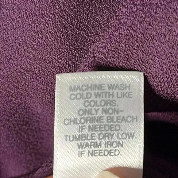 J Jill Purple Button Front Chiffon Tiered Layered Tunic Size M - Picture 7 of 7